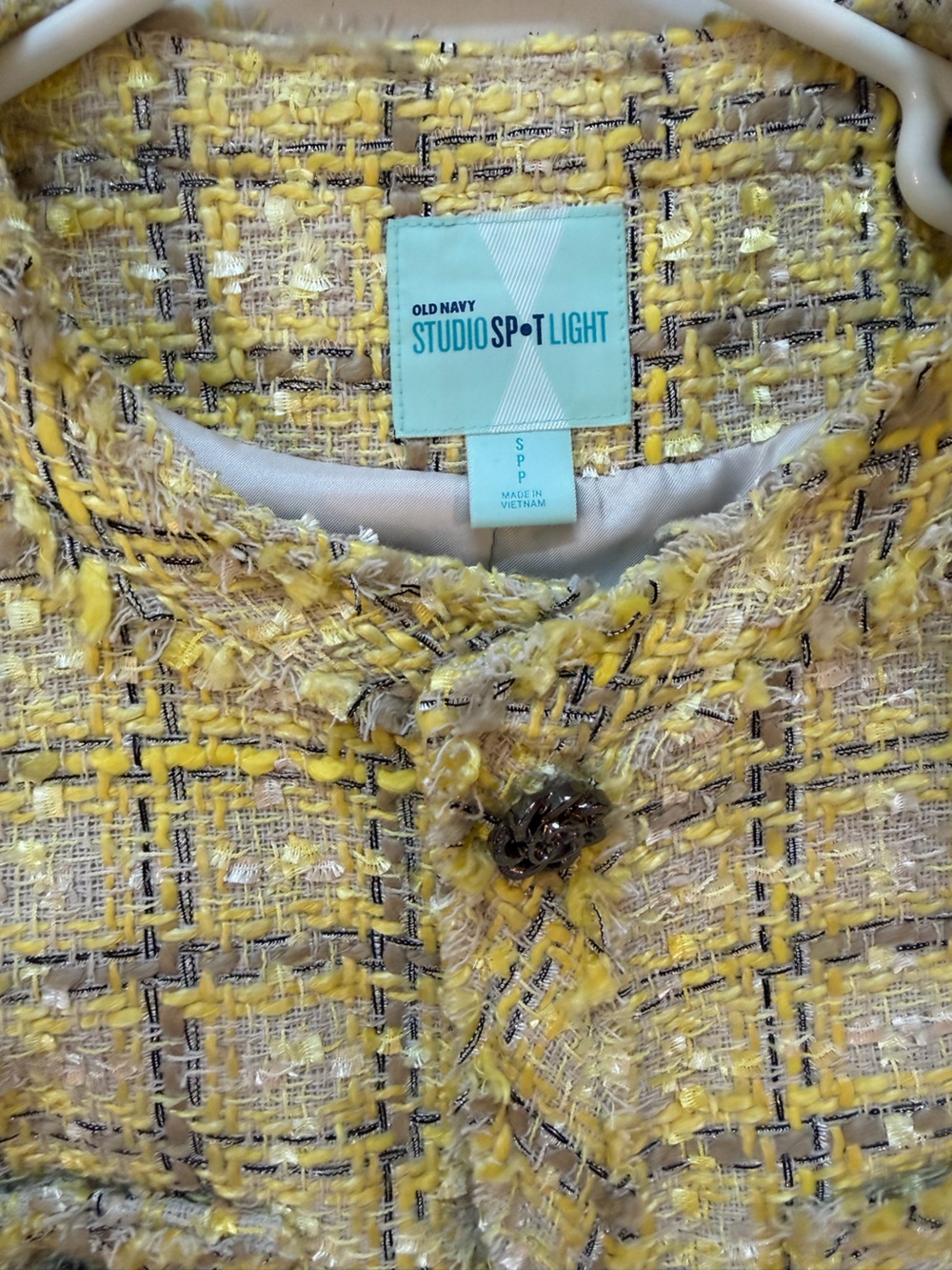 Old Navy Yellow Tweed Jacket - Picture 2 of 6